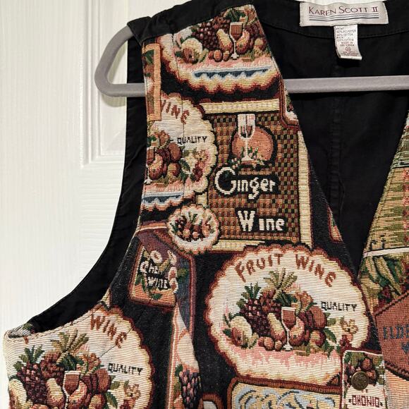 Karen Scott II Women's Wine Tapestry Vest Size 2X - Picture 4 of 12